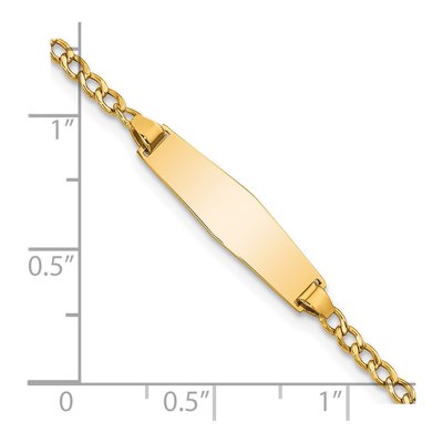 14K Yellow Gold Baby Cuban Link ID Bracelet – view 4