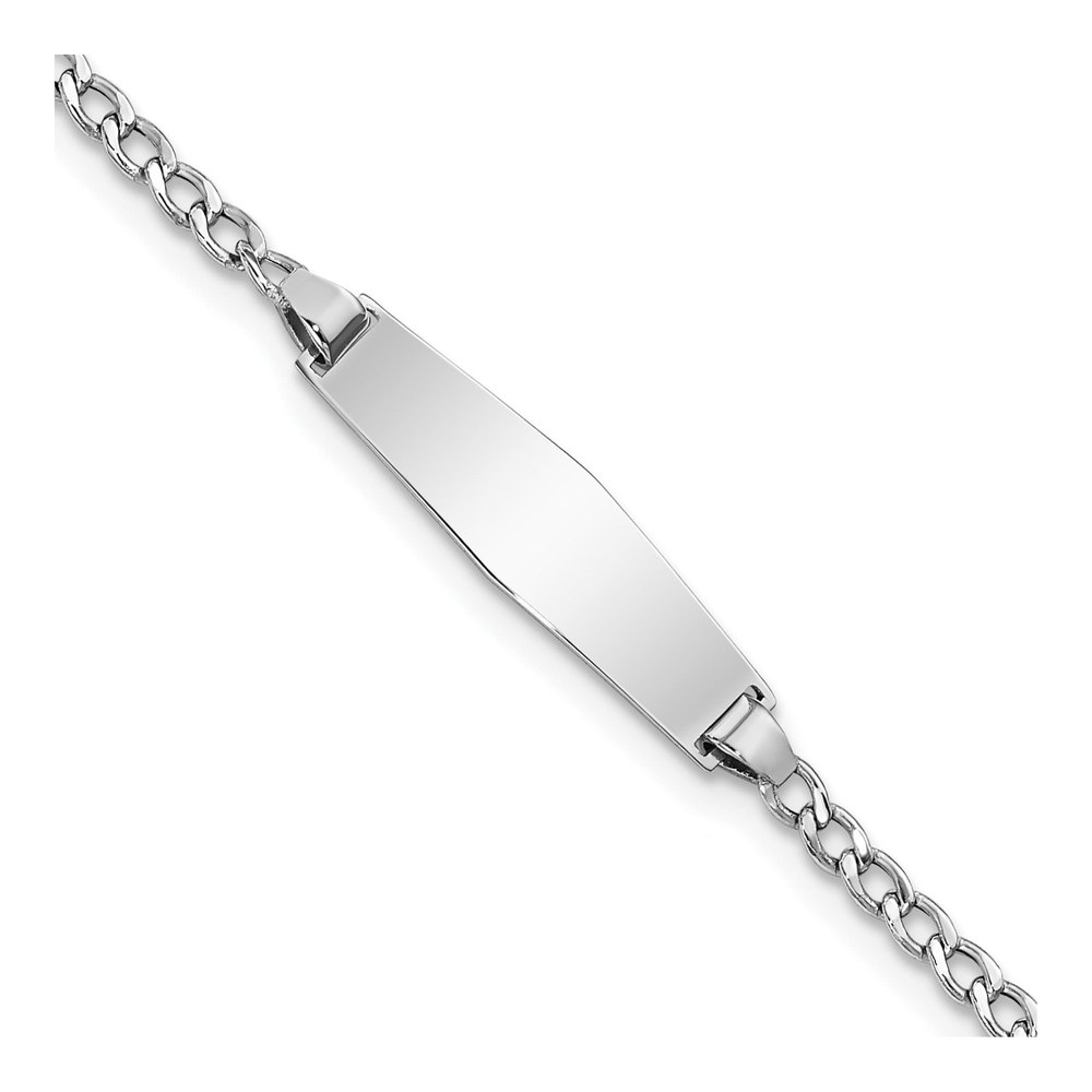 14K White Gold Cuban Link Baby ID Bracelet