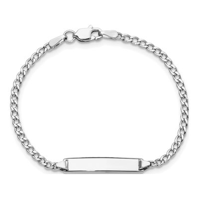14K White Gold Cuban ID Bracelet – view 5
