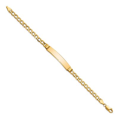 14K Yellow Gold Cuban Link ID Bracelet – view 3