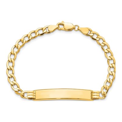 14K Yellow Gold Cuban Link ID Bracelet – view 5