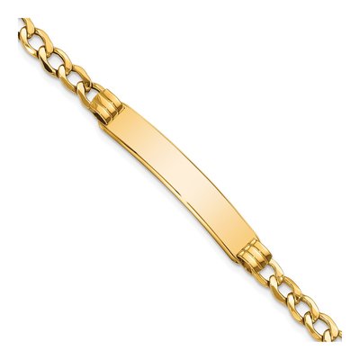 14K Yellow Gold Cuban Link ID Bracelet