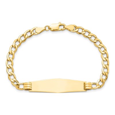 14K Yellow Gold Cuban Link ID Bracelet – view 5