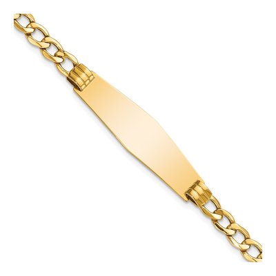 14K Yellow Gold Cuban Link ID Bracelet