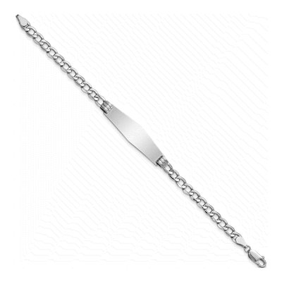 14K White Gold Cuban Link ID Bracelet – view 3