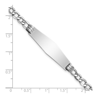 14K White Gold Cuban Link ID Bracelet – view 4