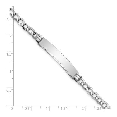 14K White Gold Cuban Link ID Bracelet – view 3