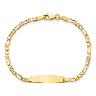 14K Yellow Gold Figaro ID Bracelet – view 4