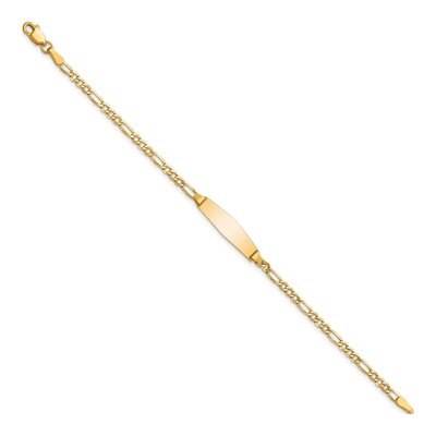 14K Yellow Gold Figaro for Baby Child ID Bracelet – view 3