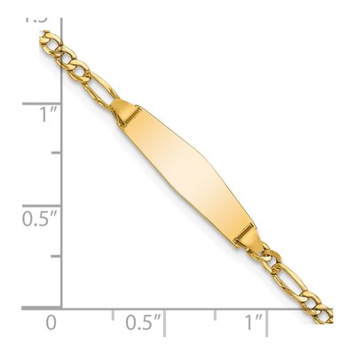 14K Yellow Gold Figaro for Baby Child ID Bracelet – view 4