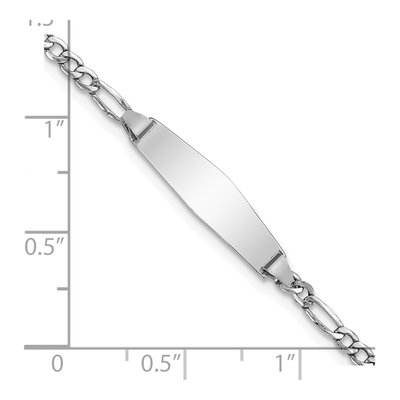 14K White Gold Figaro ID Bracelet – view 3