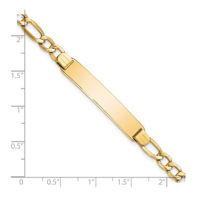 14K Yellow Gold Figaro Link ID Bracelet – view 4