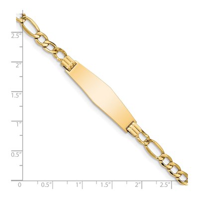 14K Yellow Gold Figaro Link ID Bracelet – view 4