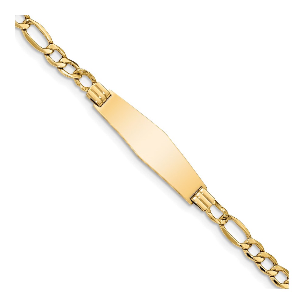 14K Yellow Gold Figaro Link ID Bracelet