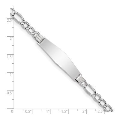 14K White Gold Figaro ID Bracelet – view 4