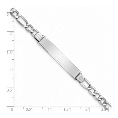 14K White Gold Figaro ID Bracelet – view 4