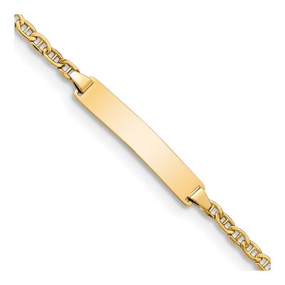 14K Yellow Gold Anchor ID Bracelet
