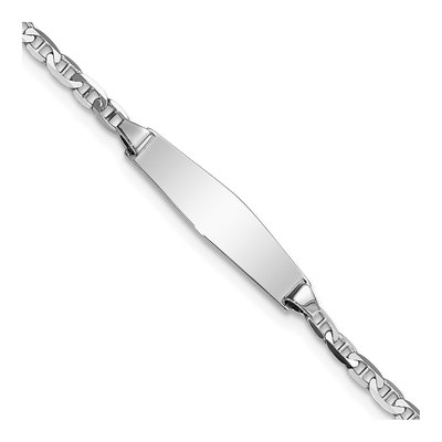 14K White Gold Baby ID Bracelet