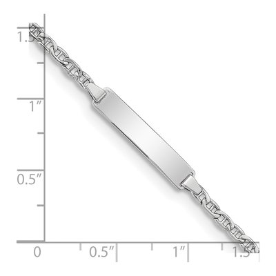 14K White Gold Anchor ID Bracelet – view 3