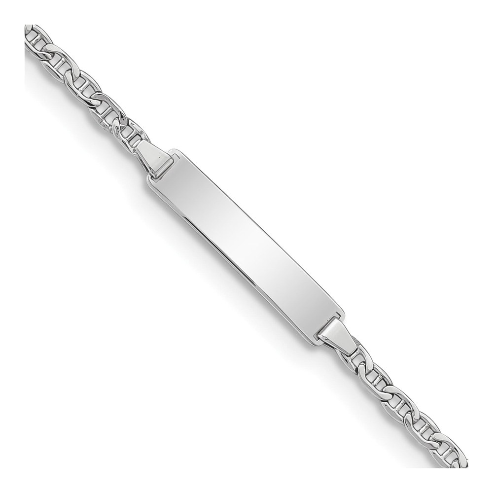 14K White Gold Anchor ID Bracelet