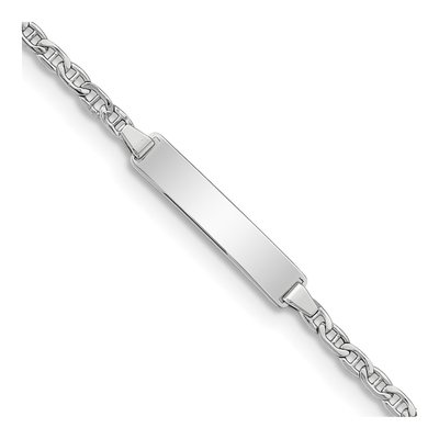 14K White Gold Anchor ID Bracelet