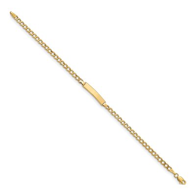 14K Yellow Gold Cuban Link ID Bracelet – view 3