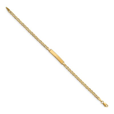 14K Yellow Gold Anchor Link ID Bracelet – view 3