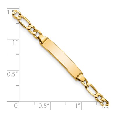14K Yellow Gold Figaro for Baby Child ID Bracelet – view 4