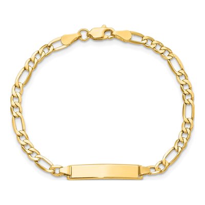14K Yellow Gold Figaro for Baby Child ID Bracelet – view 5