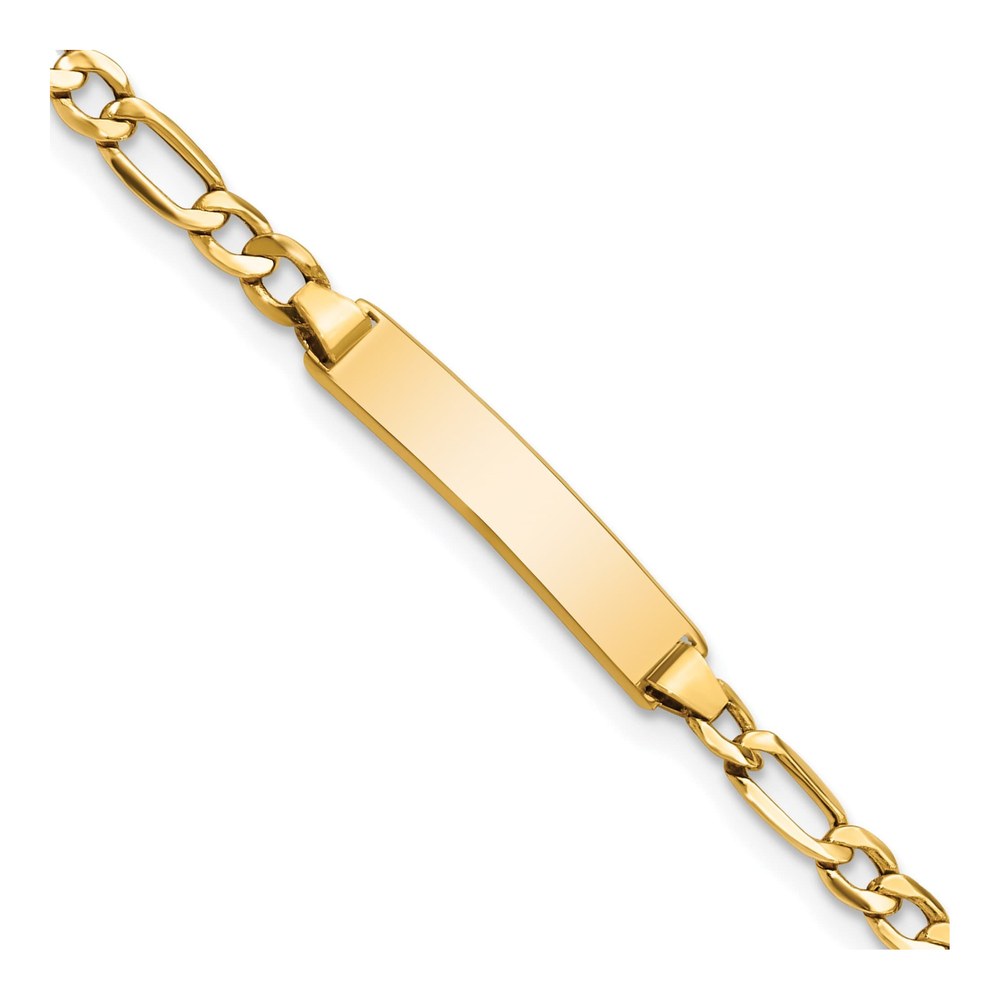 14K Yellow Gold Figaro for Baby Child ID Bracelet