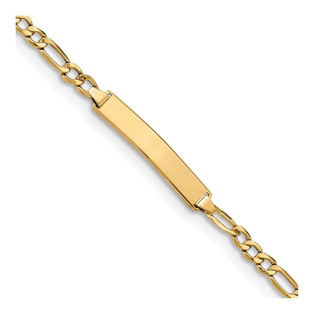 14K Yellow Gold Figaro ID Bracelet, 8 in