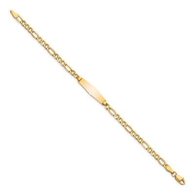 14K Yellow Gold Figaro for Baby Child ID Bracelet – view 3