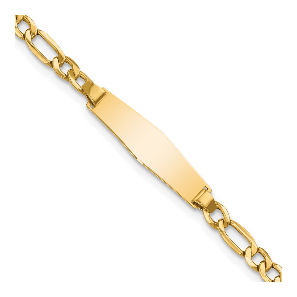 14K Yellow Gold Figaro for Baby Child ID Bracelet