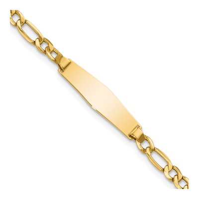 14K Yellow Gold Figaro for Baby Child ID Bracelet