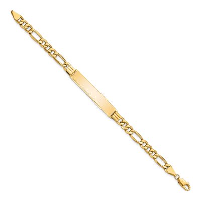14K Yellow Gold Figaro Link ID Bracelet – view 2