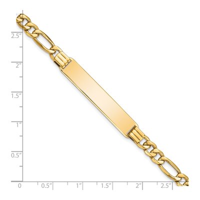 14K Yellow Gold Figaro Link ID Bracelet – view 3