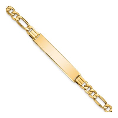 14K Yellow Gold Figaro Link ID Bracelet