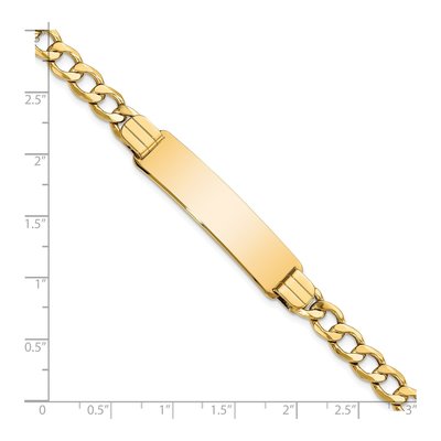 14K Yellow Gold Curb Link ID Bracelet – view 4