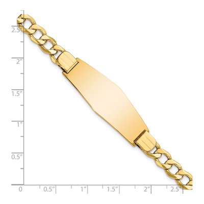 14K Yellow Gold Curb Link ID Bracelet – view 5