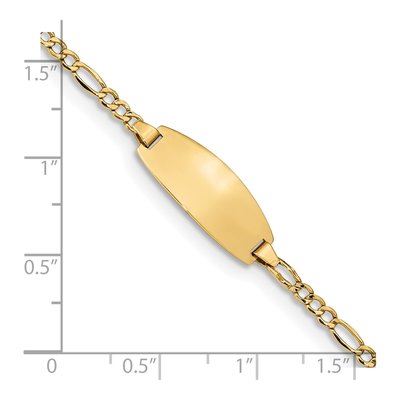 14K Yellow Gold Figaro for Baby Child ID Bracelet – view 5