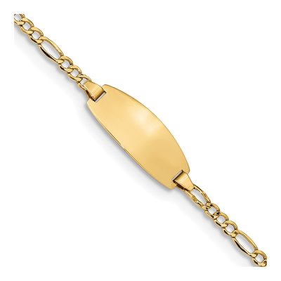 14K Yellow Gold Figaro for Baby Child ID Bracelet