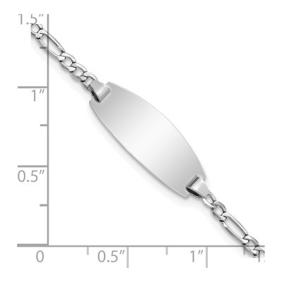 14K White Gold Figaro ID Bracelet – view 4