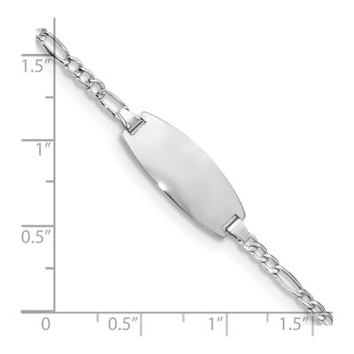 14K White Gold Figaro for Baby Child ID Bracelet – view 3