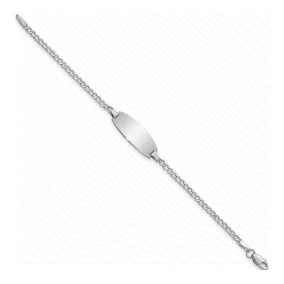 14K White Gold Curb ID Bracelet – view 2