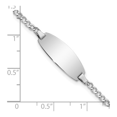 14K White Gold Curb ID Bracelet – view 3