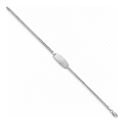14K White Gold Curb ID Bracelet – view 4