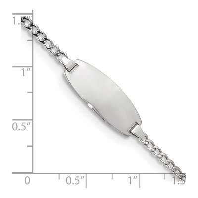14K White Gold Curb ID Bracelet – view 5
