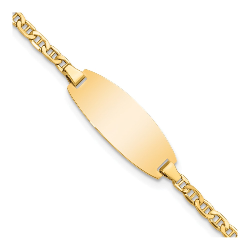 14K Yellow Gold Engravable Baby ID Bracelet