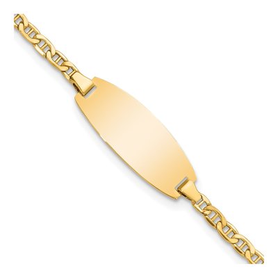 14K Yellow Gold Engravable Baby ID Bracelet