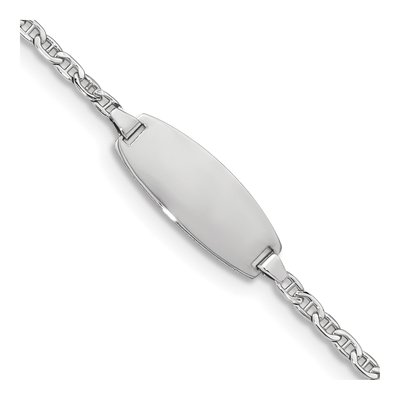 14K White Gold ID Bracelet